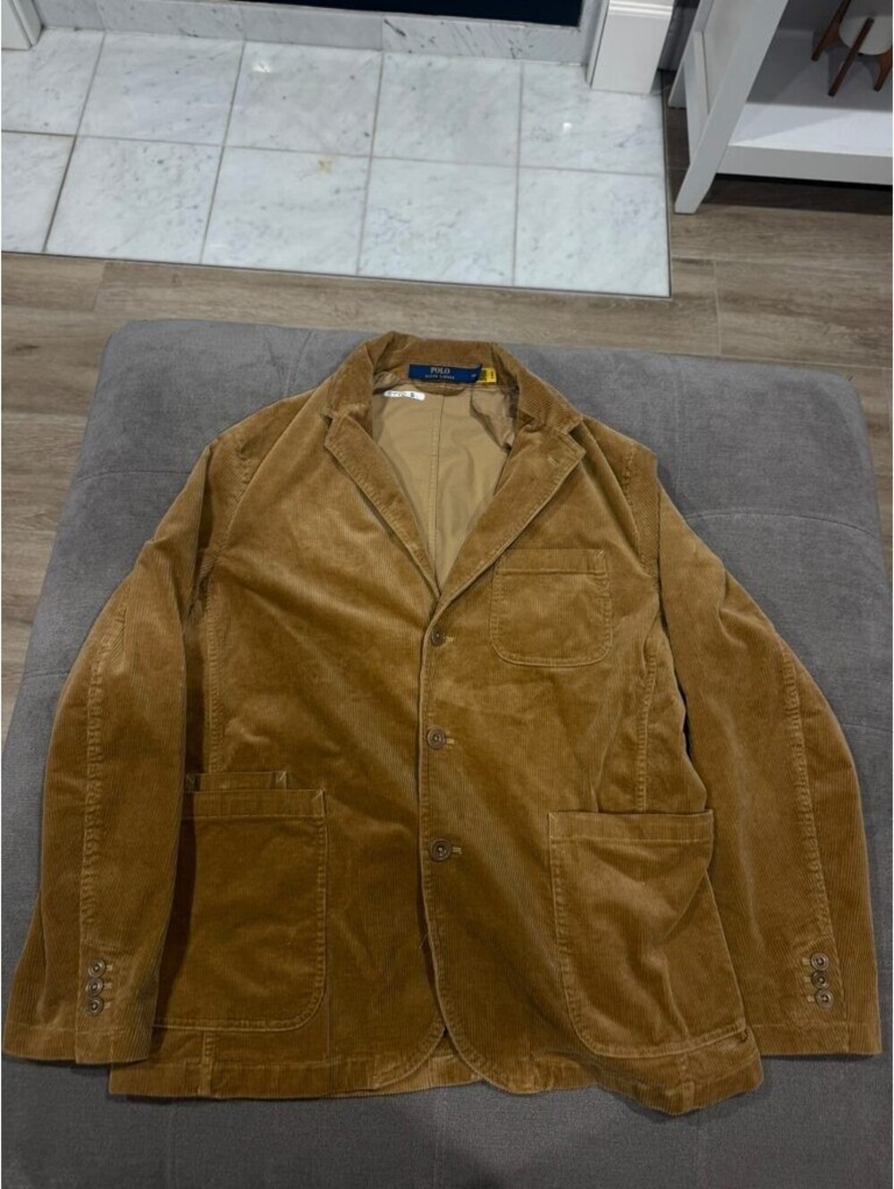 Polo Ralph Lauren Corduroy Blazer Sport Coat Tan Brown 44L